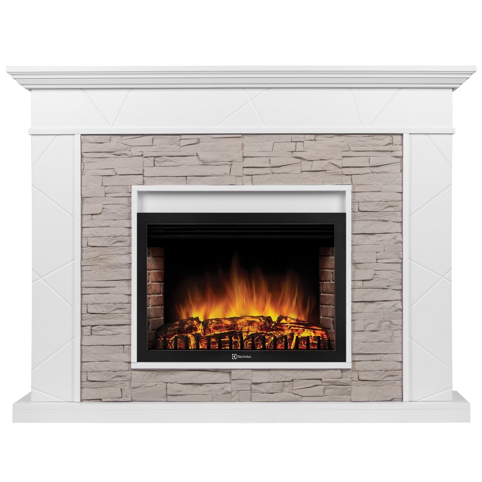 Каминокомплект Firelight Miami 25 с очагом Electrolux EFP/P-2520LS белый/серый