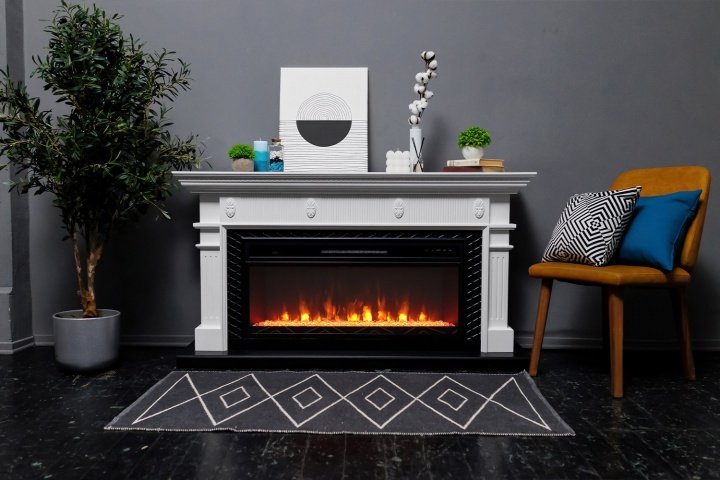 Каминокомплект Royal Flame Carlyle с очагом Vision 42 LED белый с черным