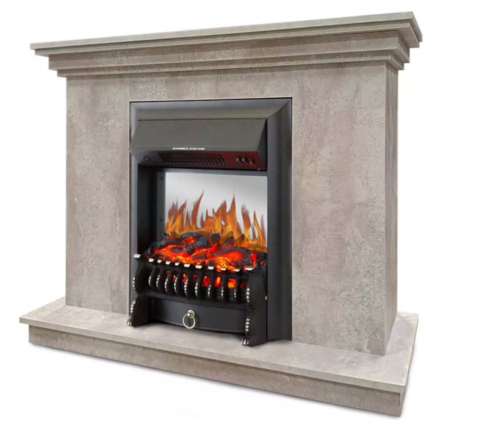 Каминокомплект Хорошие Камины Марс с очагом Royal Flame Fobos FX M Black цемент