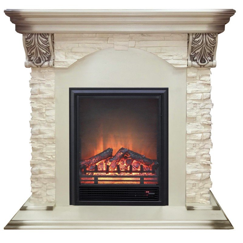 Каминокомплект RealFlame Dublin LUX STD/EUG WT с очагом Eugene