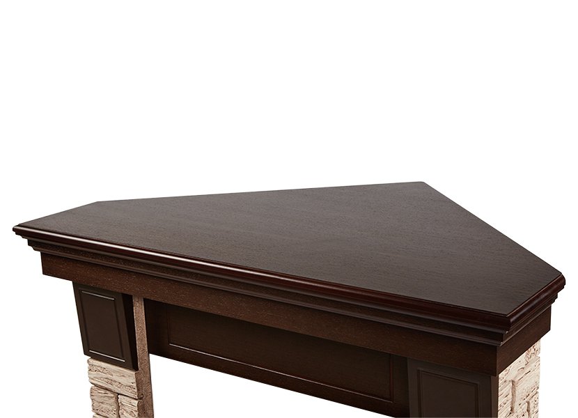 Портал Firelight Forte Wood 30U (угловой) камень коричневый/шпон темный дуб