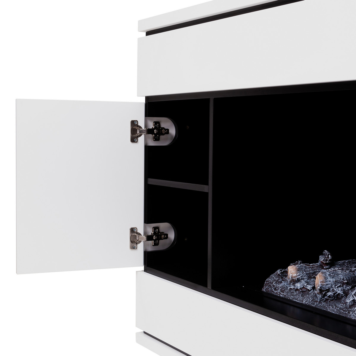 Портал каминный из МДФ RealFlame Vega WT 1000 белый, с полками