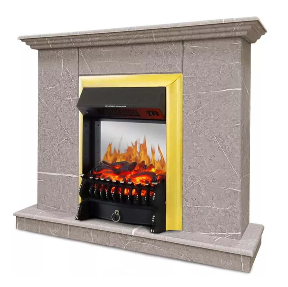 Каминокомплект Хорошие Камины Марс с очагом Royal Flame Fobos FX M Brass мрамор