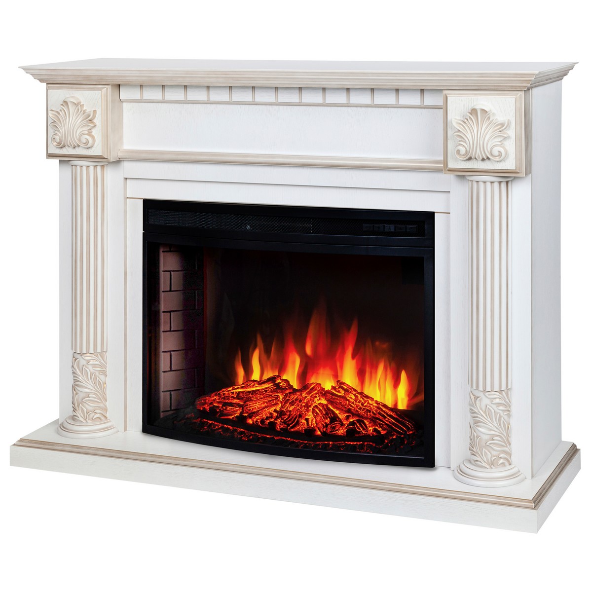 Электрокамин RealFlame Imperia 26/33 WT белый дуб с золотой патиной с очагом Firespace 33 S IR