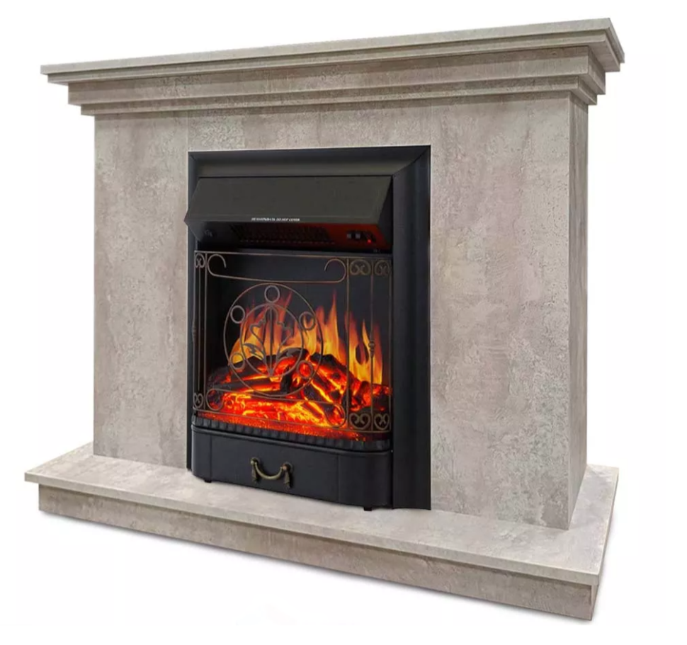 Каминокомплект Хорошие Камины Марс с очагом Royal Flame Majestic FX Black цемент