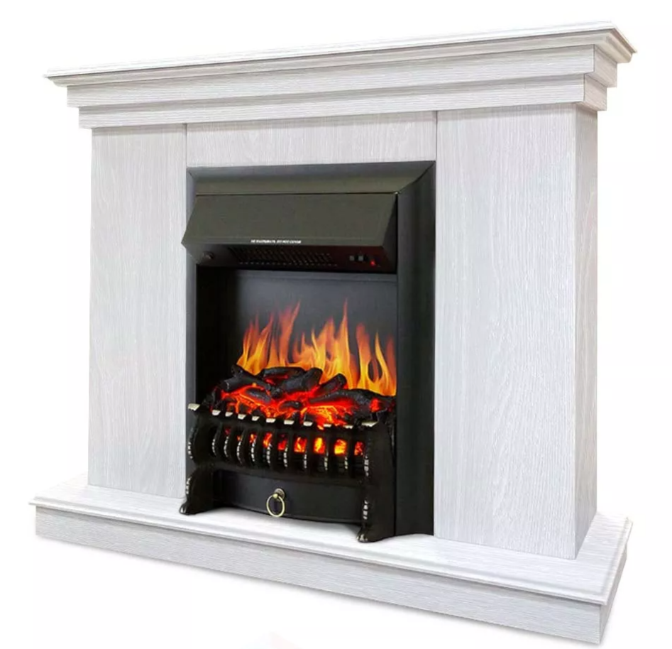 Каминокомплект Хорошие Камины Марс с очагом Royal Flame Fobos FX Black белое дерево