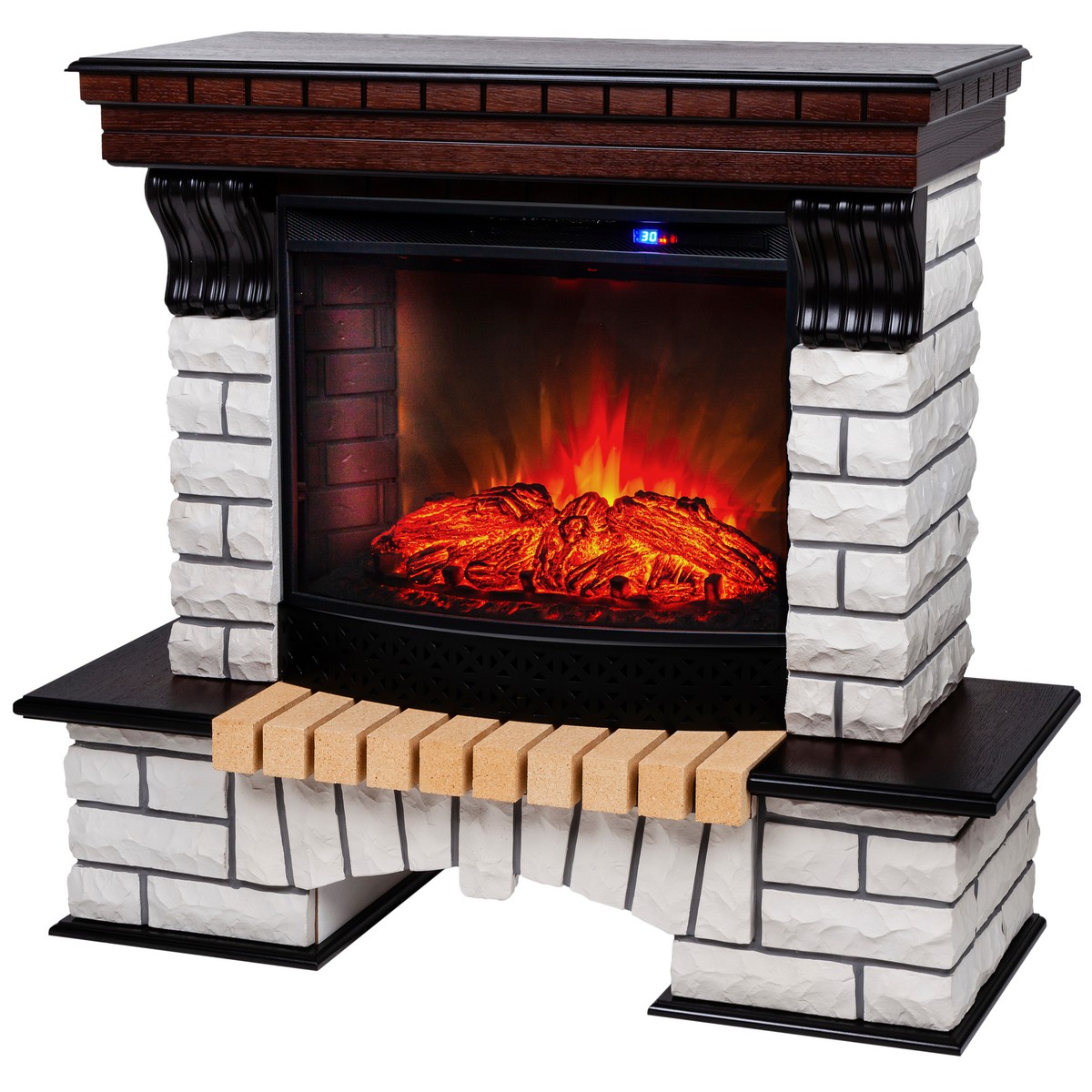 Электрокамин RealFlame Country AO античный дуб с очагом Evrika 25,5 LED