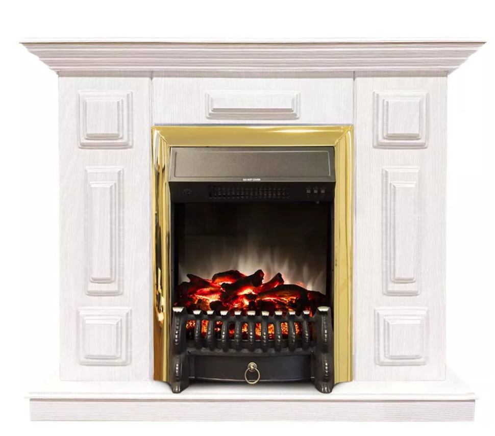 Каминокомплект Хорошие Камины Юпитер с очагом RealFlame Fobos Lux BR S белое дерево