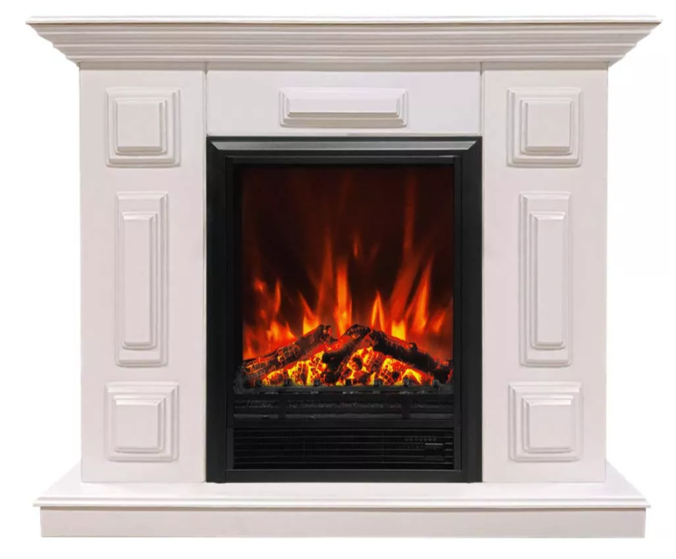 Каминокомплект Хорошие Камины Юпитер с очагом RealFlame Eugene белый