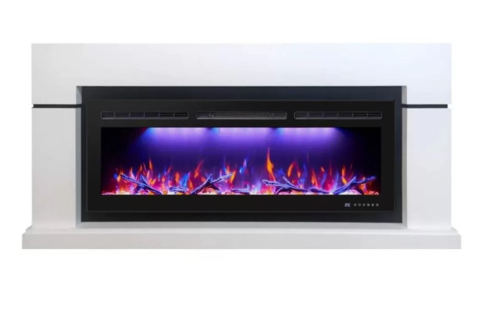 Каминокомплект Interflame Гранд с очагом FreeSpace 55 LED FX QZ белый