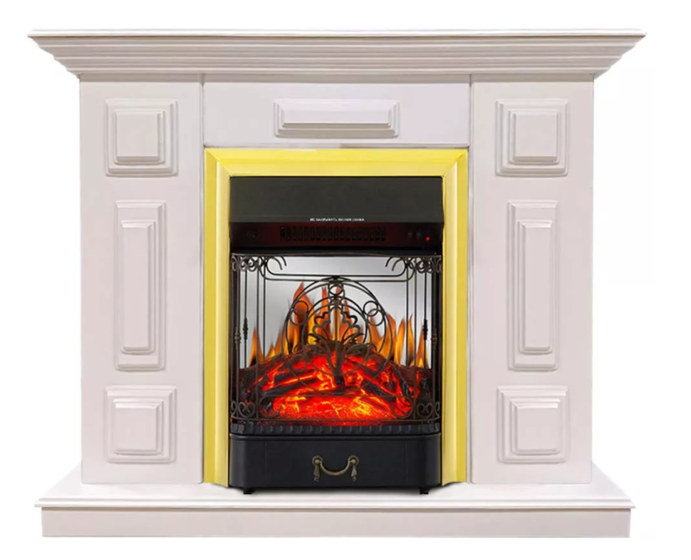 Каминокомплект Хорошие Камины Юпитер с очагом Royal Flame Majestic FX M Brass белый
