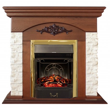 Каминокомплект RealFlame Neapolis NT с очагом Majestic Lux Brass S