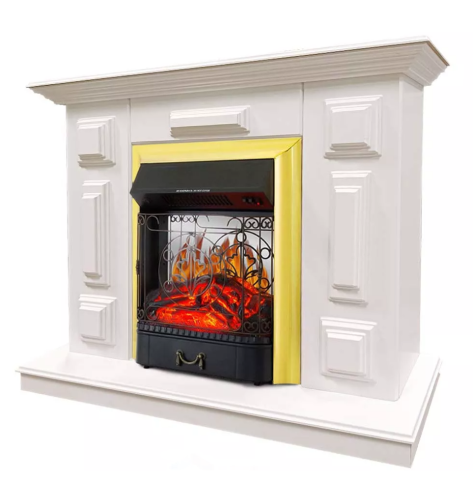 Каминокомплект Хорошие Камины Юпитер с очагом Royal Flame Majestic FX M Brass белый