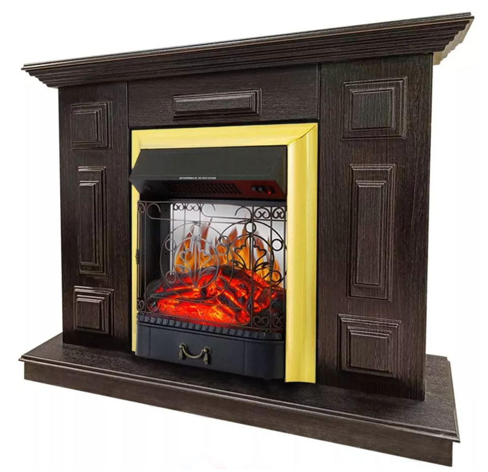 Каминокомплект Хорошие Камины Юпитер с очагом Royal Flame Majestic FX M Brass венге