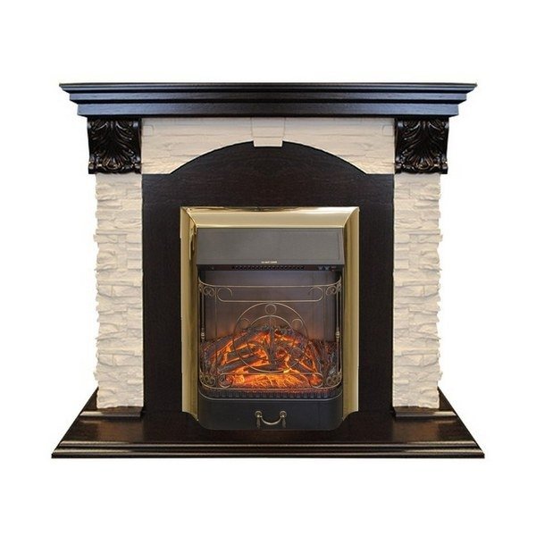 Каминокомплект RealFlame Dublin LUX STD/EUG DN с очагом Majestic s Lux Black/Brass