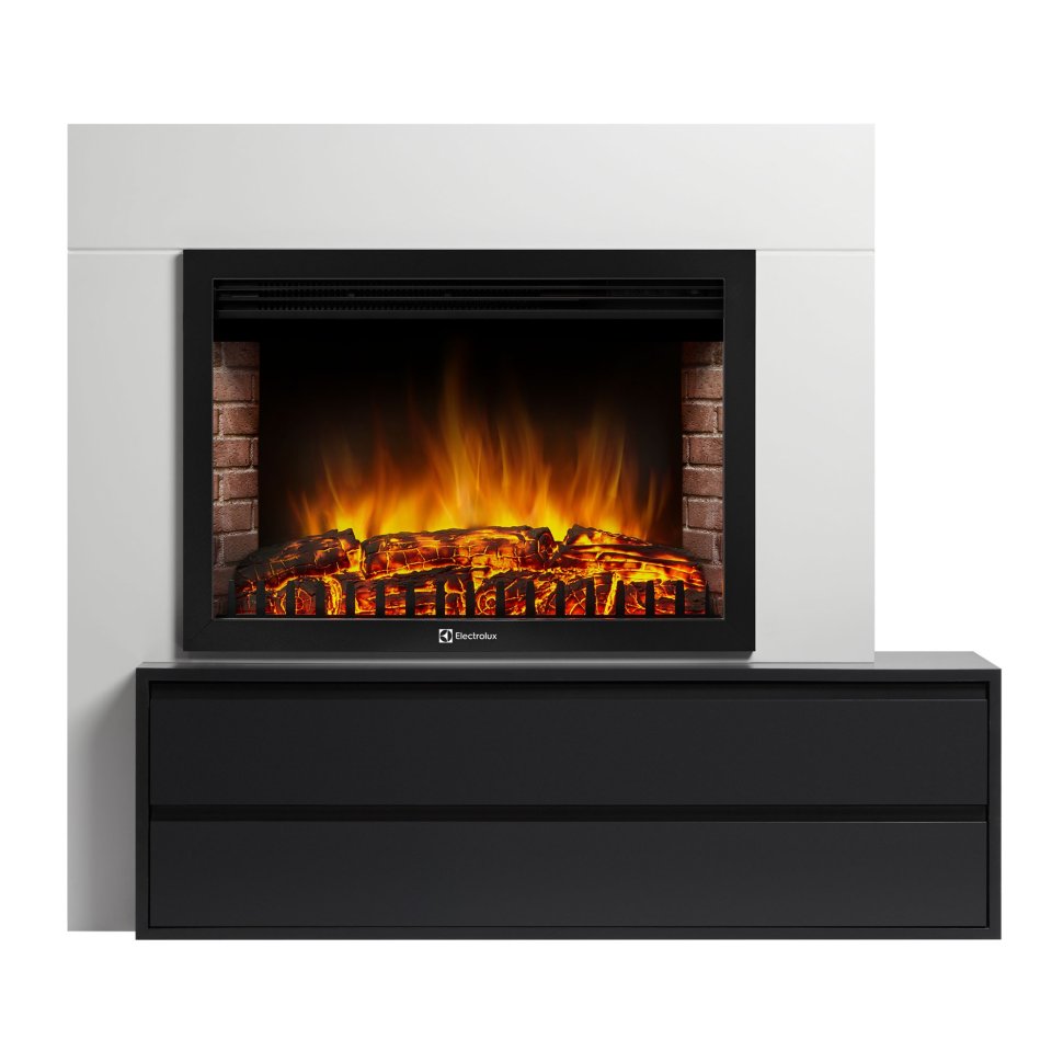 Каминокомплект Firelight Combi 30 с очагом EFP/P-3020LS белый/черный