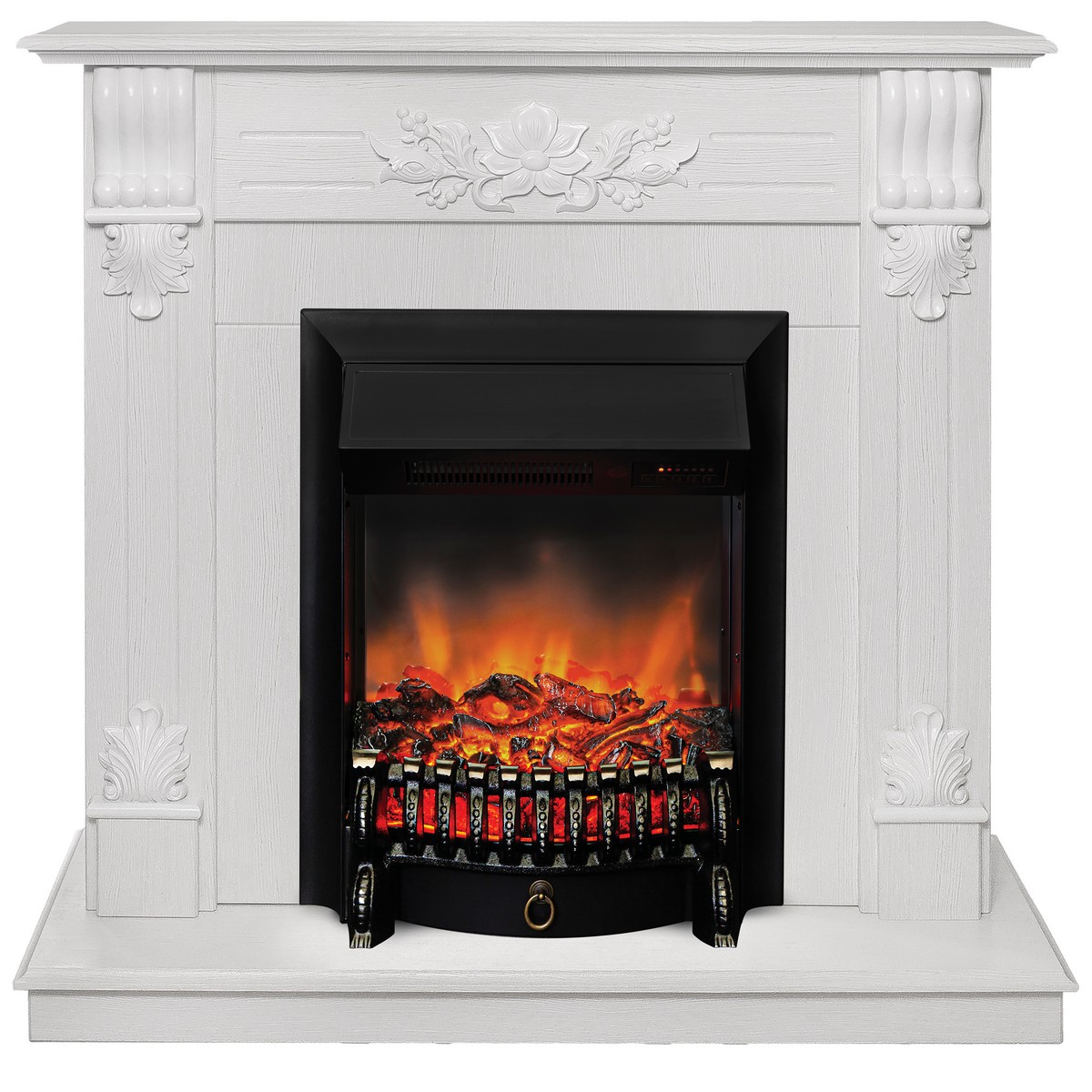 Электрокамин RealFlame Ottawa WT белое золото с очагом Fobos Lux Black RC