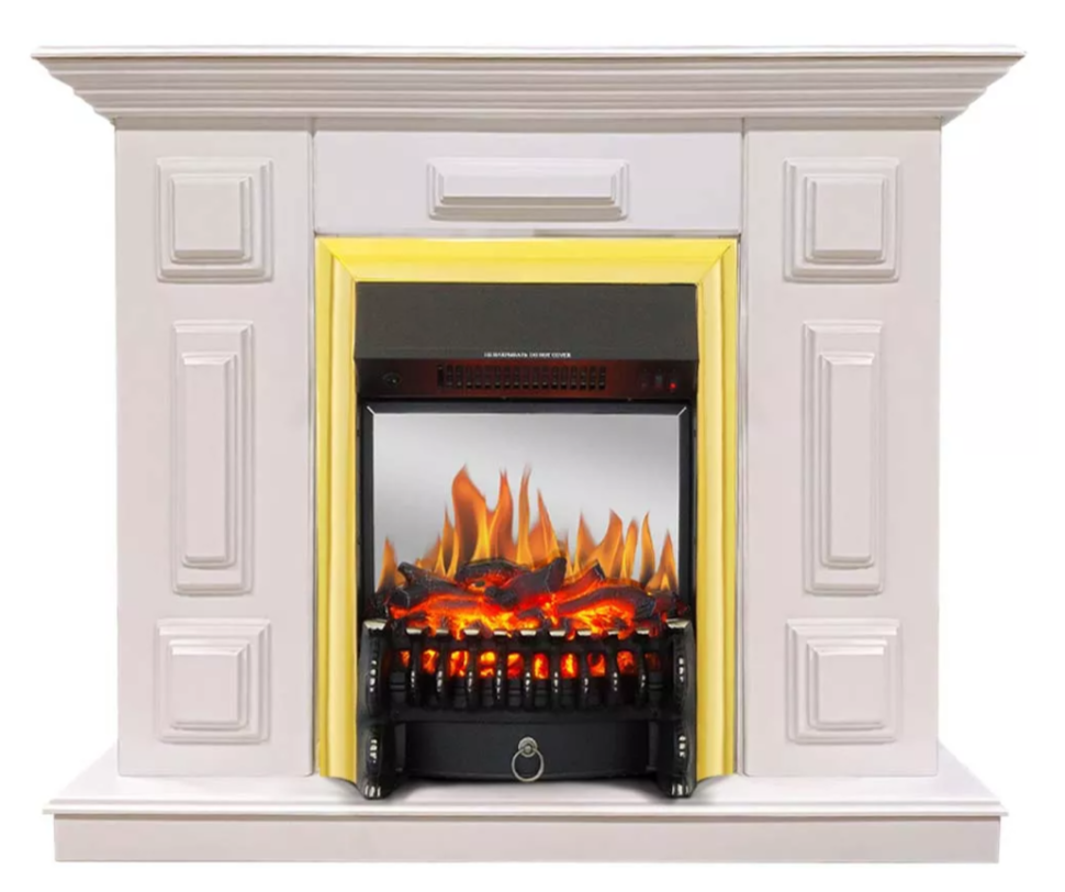 Каминокомплект Хорошие Камины Юпитер с очагом Royal Flame Fobos FX M Brass белый