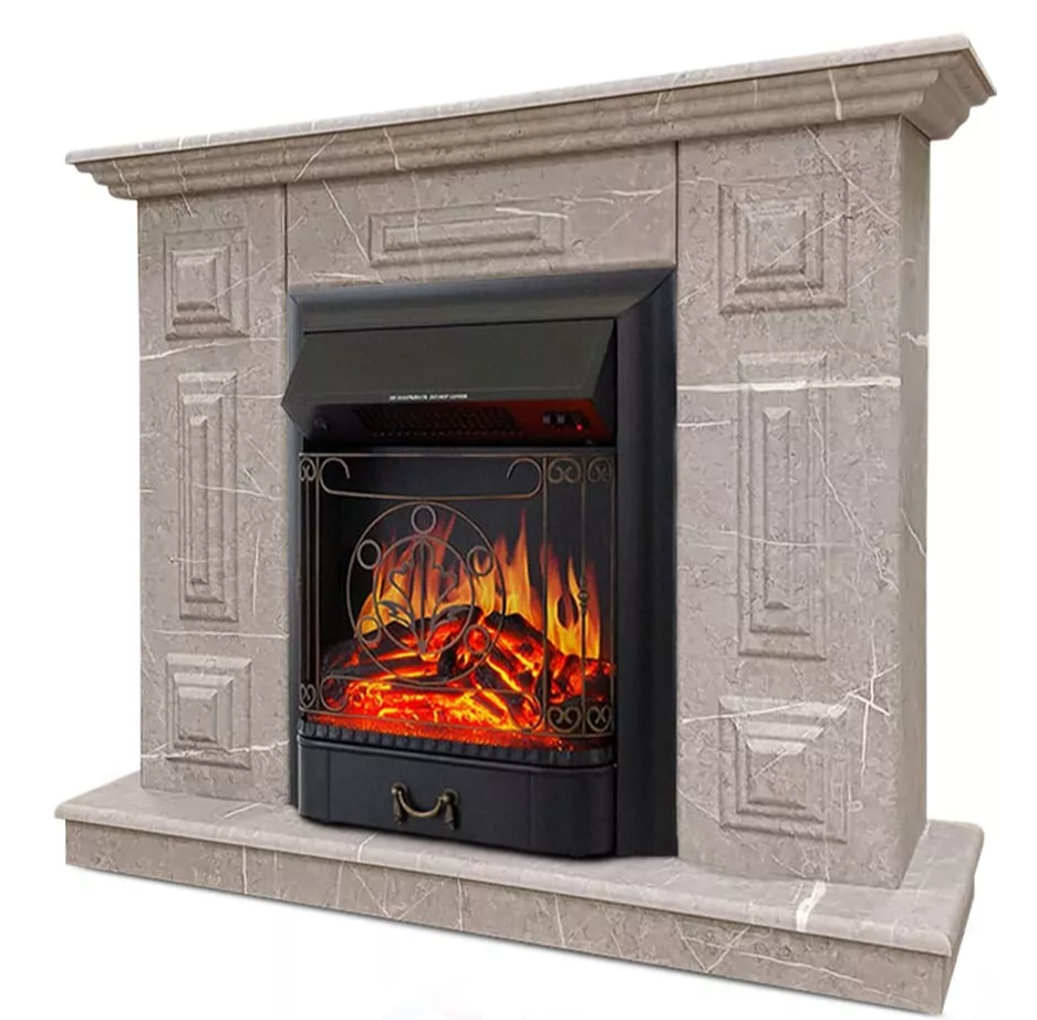 Каминокомплект Хорошие Камины Юпитер с очагом Royal Flame Majestic FX Black мрамор