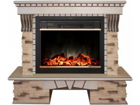 Каминокомплект RealFlame Sorento 25,5 с очагом MoonBlaze S LUX Brass