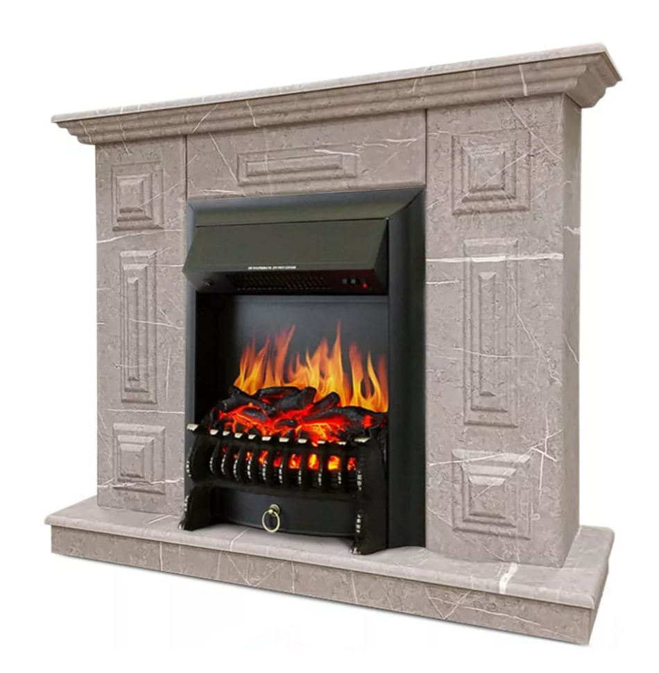 Каминокомплект Хорошие Камины Юпитер с очагом Royal Flame Fobos FX Black мрамор