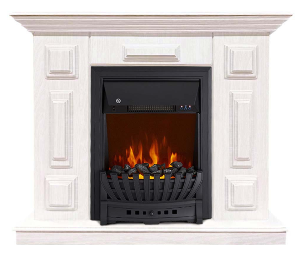 Каминокомплект Хорошие Камины Юпитер с очагом Royal Flame Aspen Black белое дерево