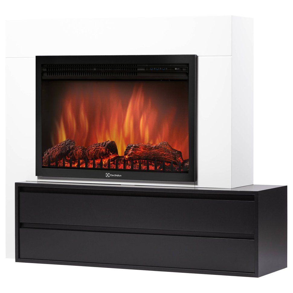 Каминокомплект Firelight Combi 30 с очагом EFP/P-3020LS белый/черный