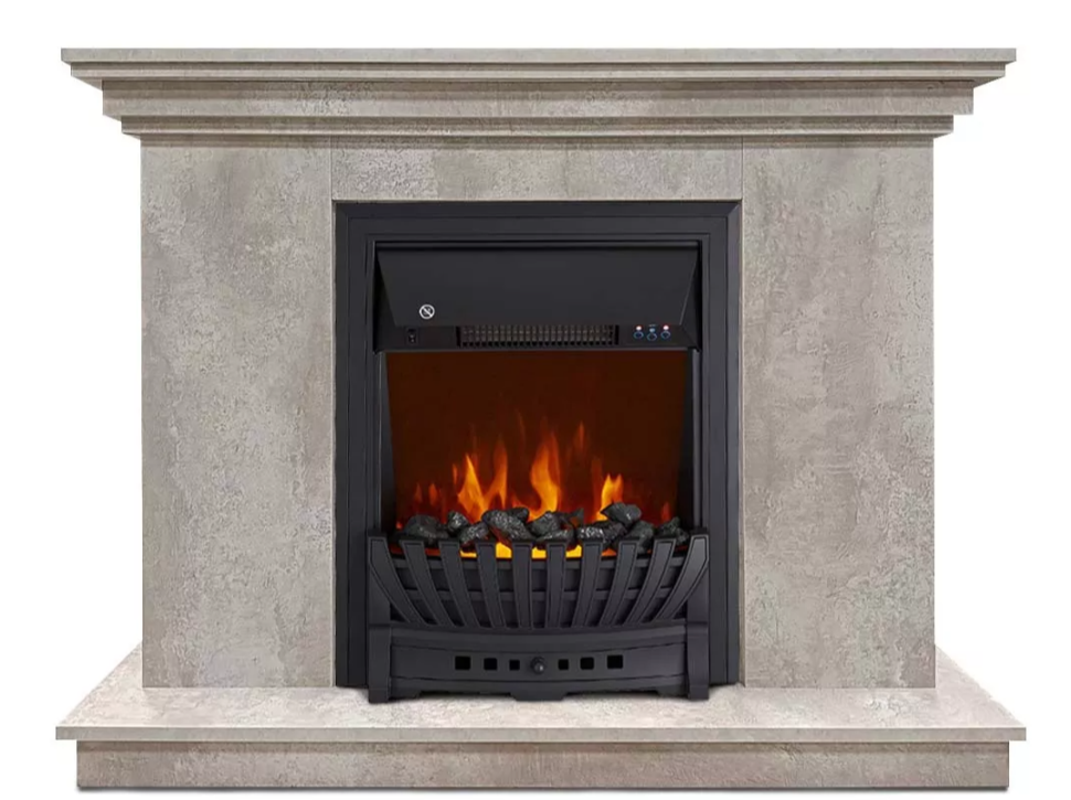 Каминокомплект Хорошие Камины Марс с очагом Royal Flame Aspen Black цемент