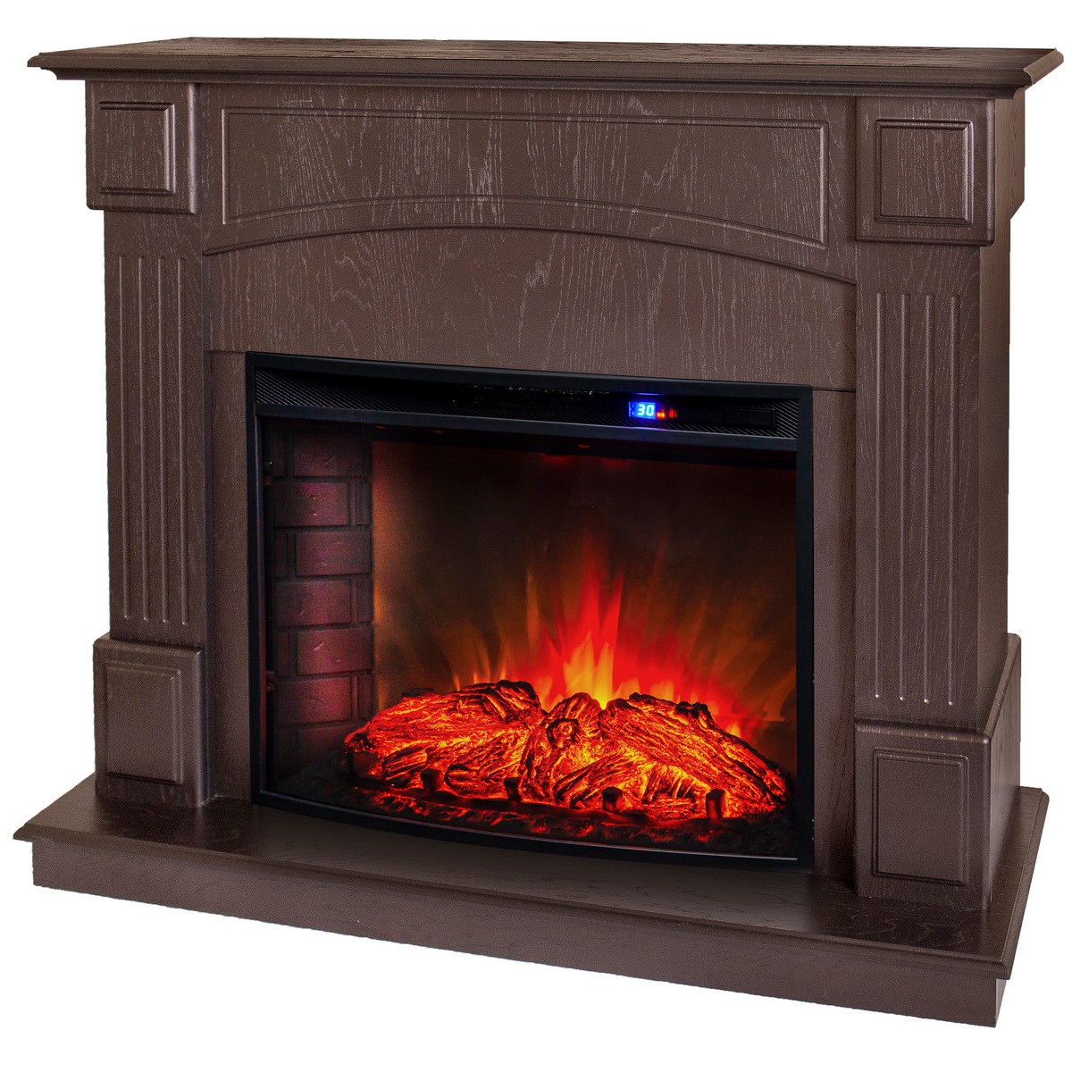 Электрокамин RealFlame Carolina 24/25,5 DN темный орех с очагом Evrika 25,5 LED