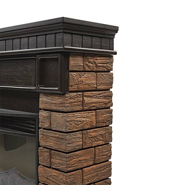 Каминокомплект Firelight Bricks Wood 30 с очагом Electrolux EFP/P-3320RLS камень темный/шпон венге