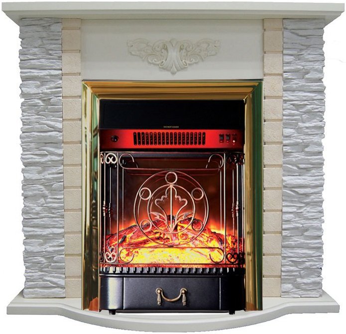 Каминокомплект Interflame Аспен сланец с очагом Majestic FX M Brass