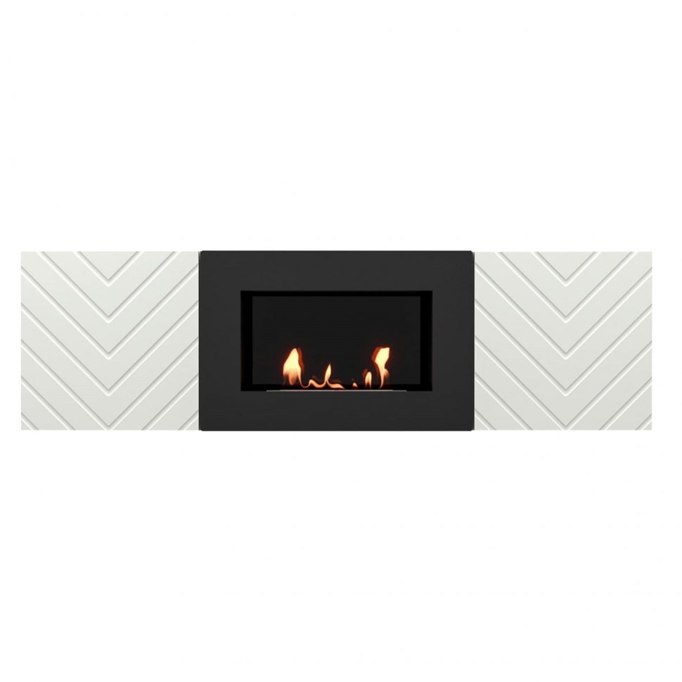 Тумба с биокамином Firelight BFP/P-1400V белый+набор керамических дров ель