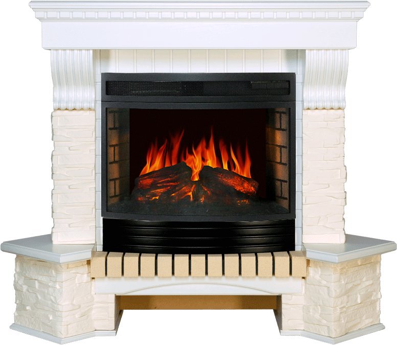 Каминокомплект Royal Flame Pierre Luxe сланец белый угловой c очагом Dioramic 25 FX