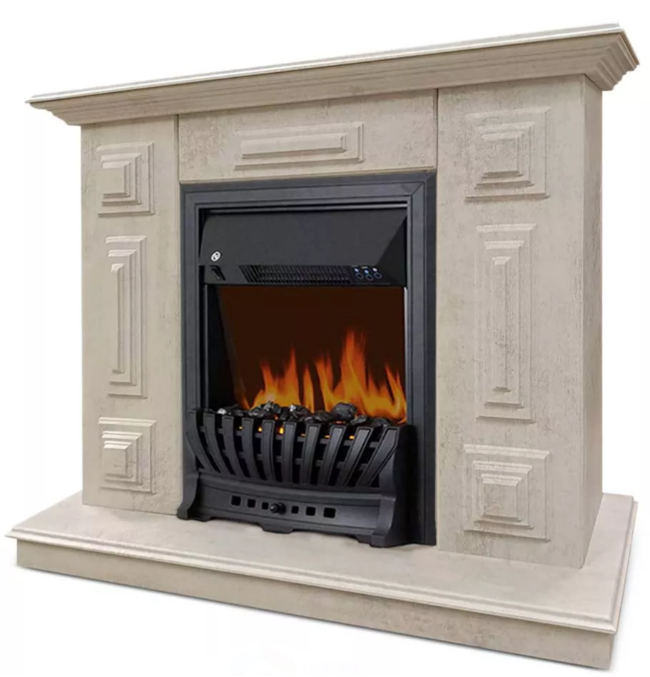 Каминокомплект Хорошие Камины Юпитер с очагом Royal Flame Aspen Black цемент
