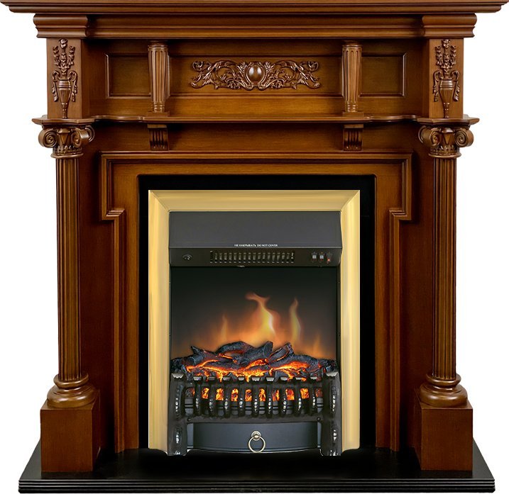 Каминокомплект Royal Flame Oxford с очагом Fobos FX Brass орех