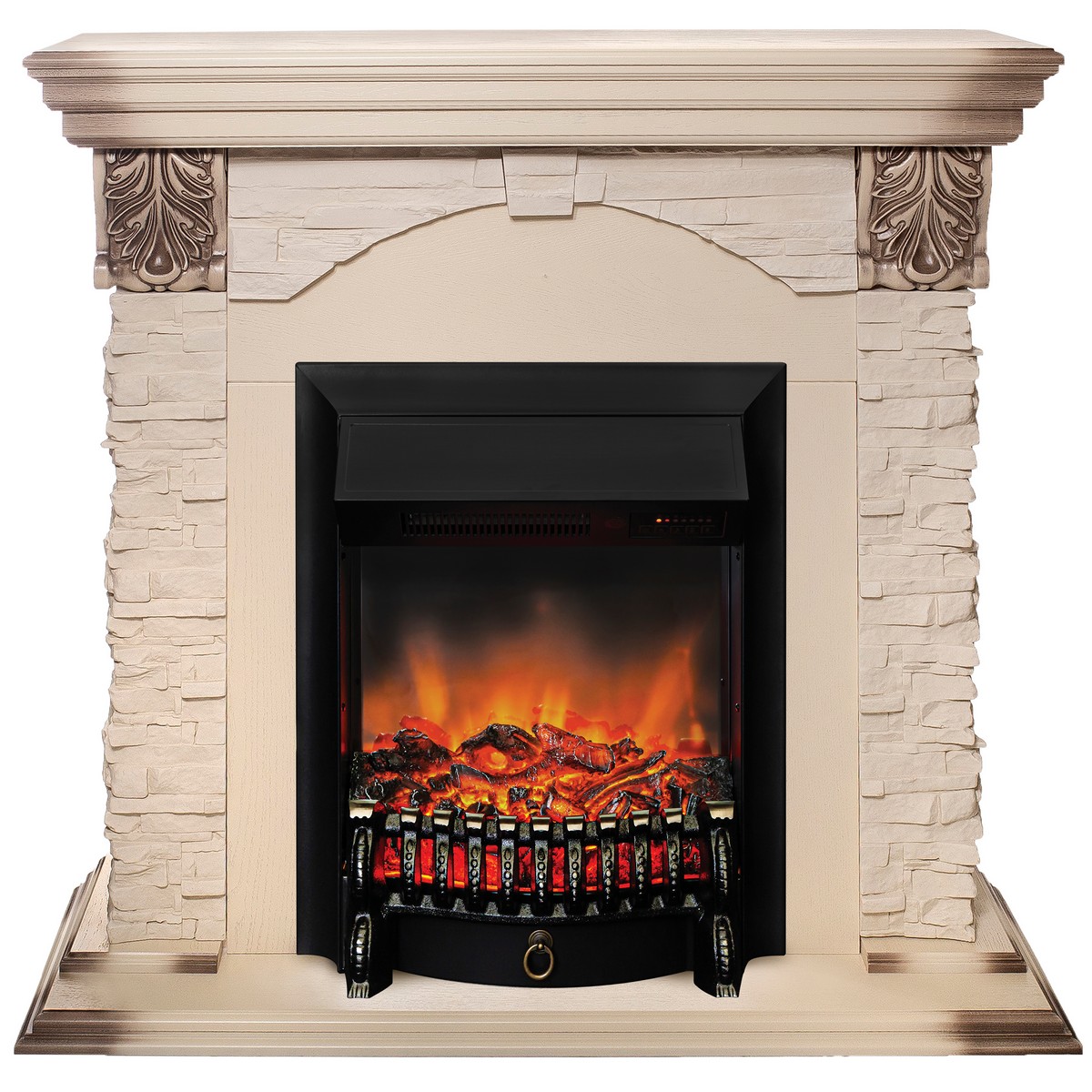 Электрокамин RealFlame Dublin Lux WT с очагом Fobos Lux Black RC