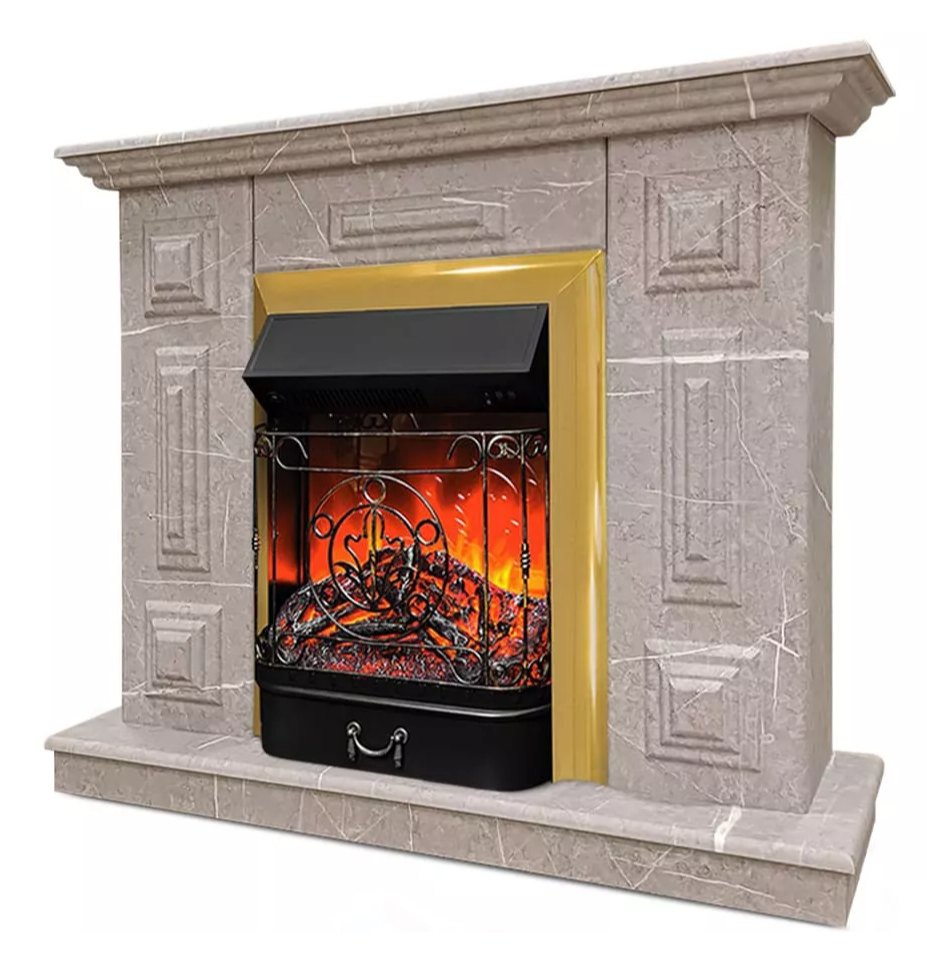 Каминокомплект Хорошие Камины Юпитер с очагом RealFlame Majestic Lux BR S мрамор