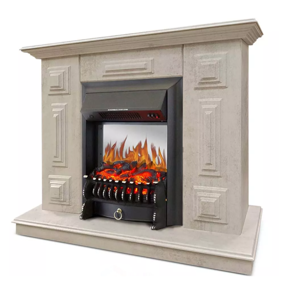 Каминокомплект Хорошие Камины Юпитер с очагом Royal Flame Fobos FX M Black цемент