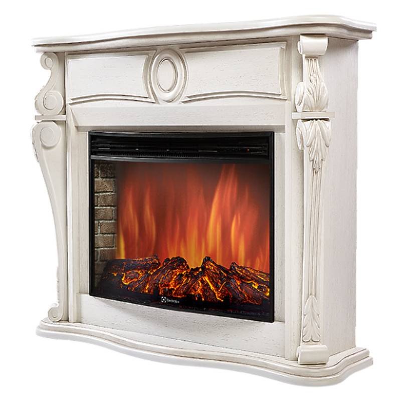 Каминокомплект Firelight Ovatio 30 с очагом Electrolux EFP/P-3020LS шпон белёный дуб