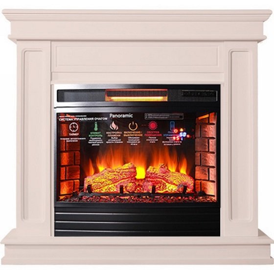 Каминокомплект Interflame Стаффорд с очагом Panoramic 25 LED FX бежевый