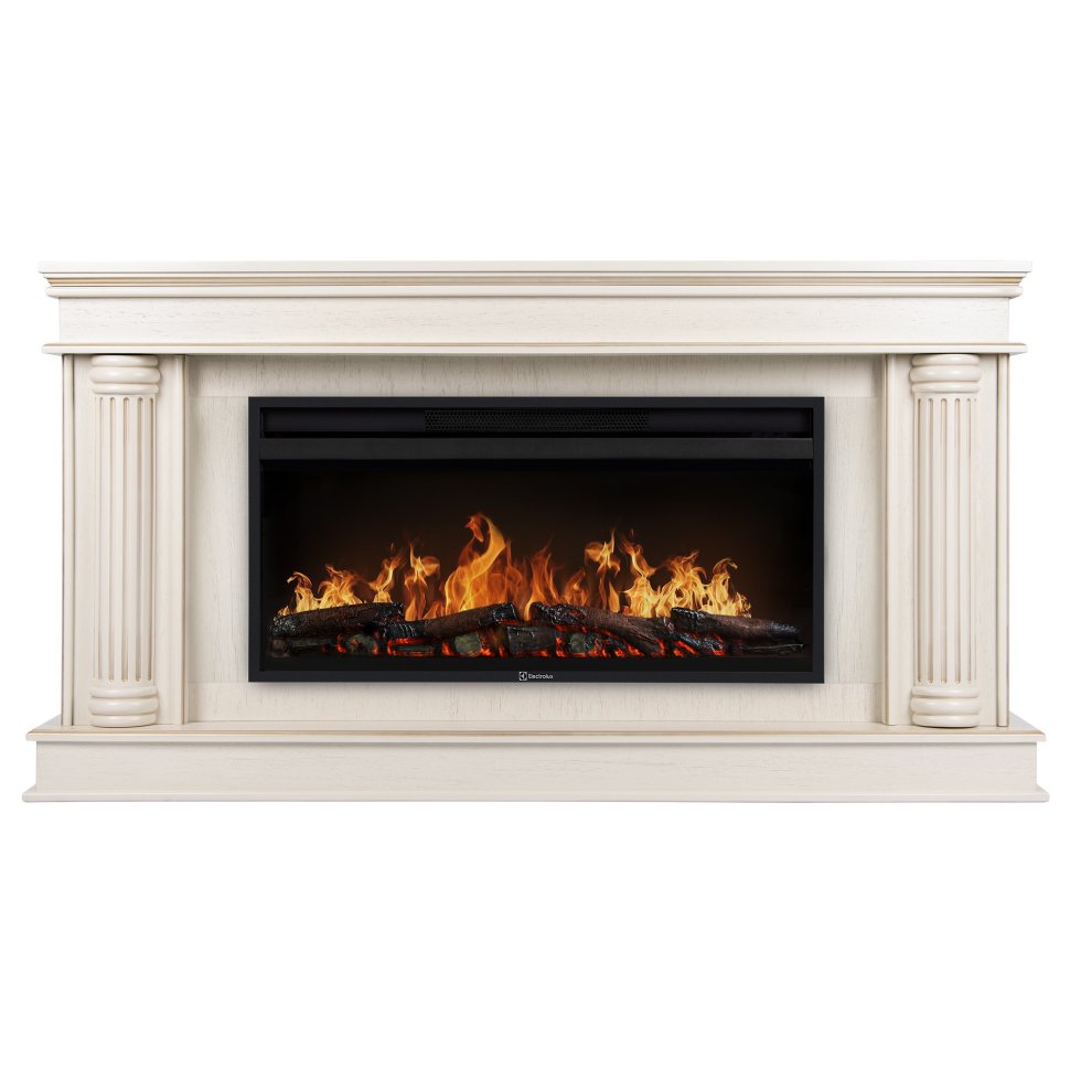Каминокомплект Firelight Olympia 42/40/36 + очаг Electrolux EFP/P-4220LS слоновая кость с золотой патиной