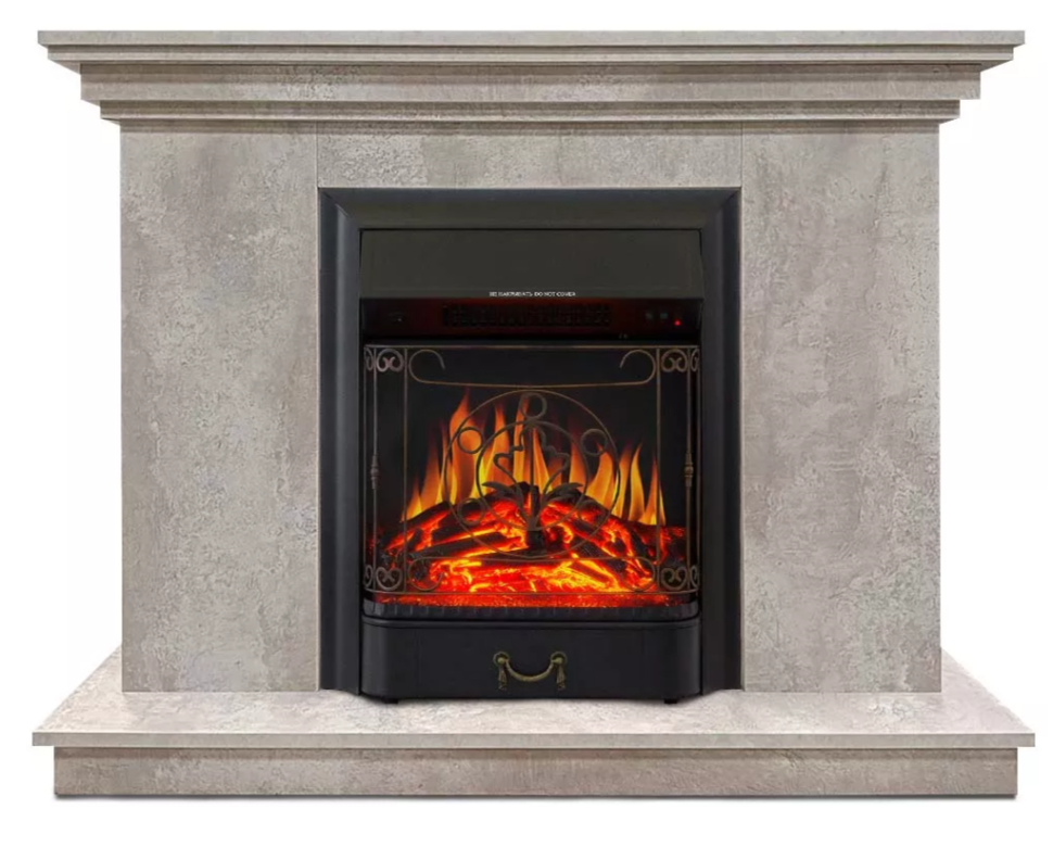 Каминокомплект Хорошие Камины Марс с очагом Royal Flame Majestic FX Black цемент