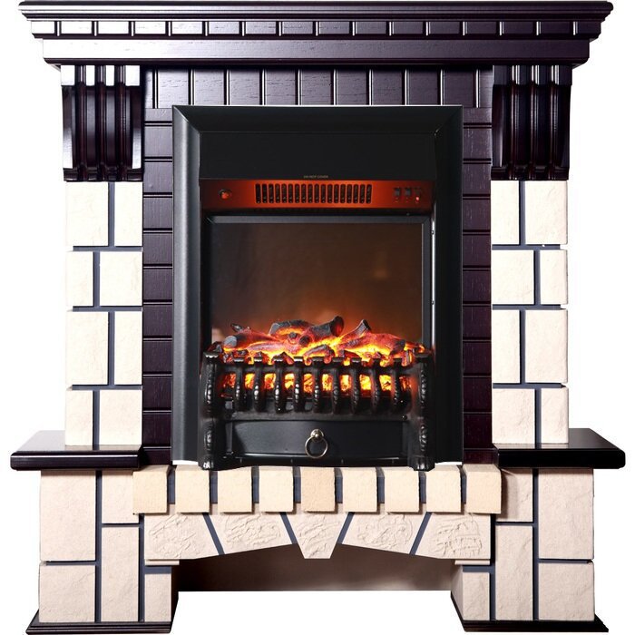 Каминокомплект Interflame Экстер М темный дуб с очагом Fobos FX M Black