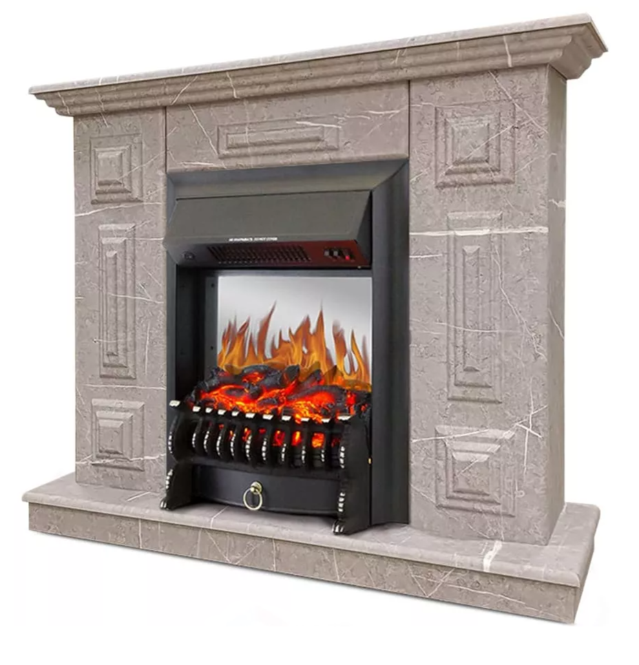 Каминокомплект Хорошие Камины Юпитер с очагом Royal Flame Fobos FX M Black мрамор
